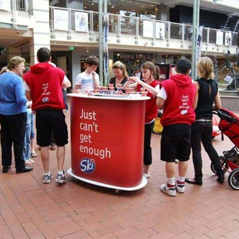 Yoghurt sampling trolley - Displays2Go