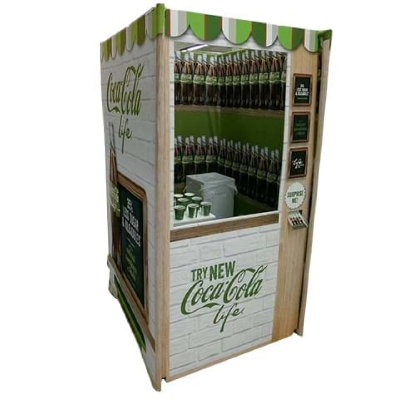 Portable supermarket demo stand made to look like a vending machine - Displays2Go