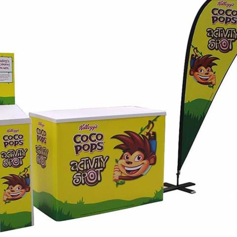 Competition stand with table and flag - Displays2Go