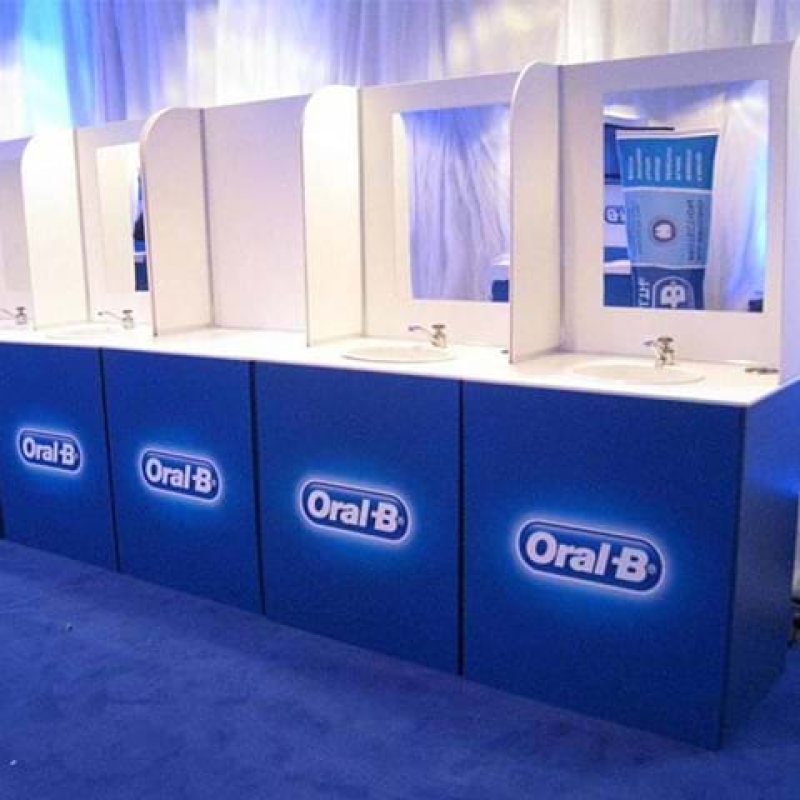 Portable brushing booths with sinks - Displays2Go