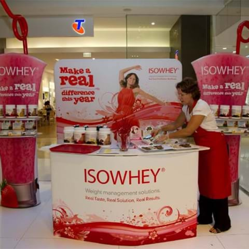 Isowhey shopping centre display - Displays2Go