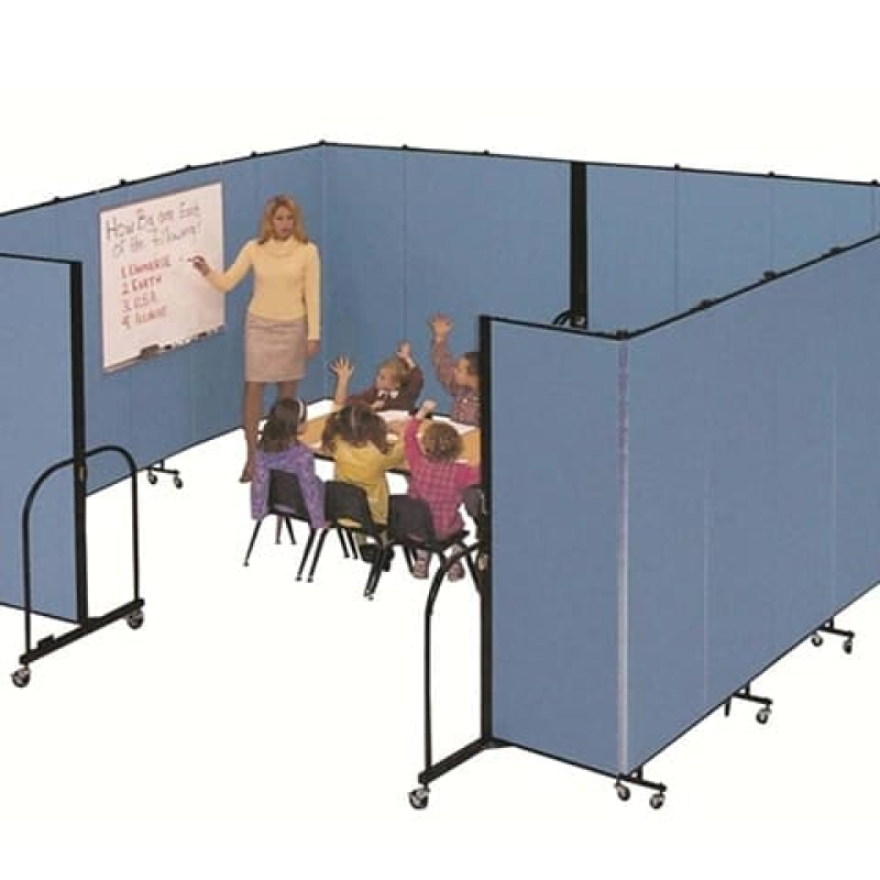 Foldaway room dividing screen on castors - Displays2Go