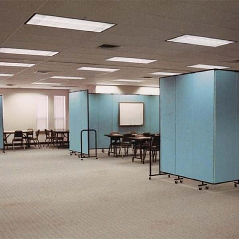 Foldaway room dividing screen on castors - Displays2Go