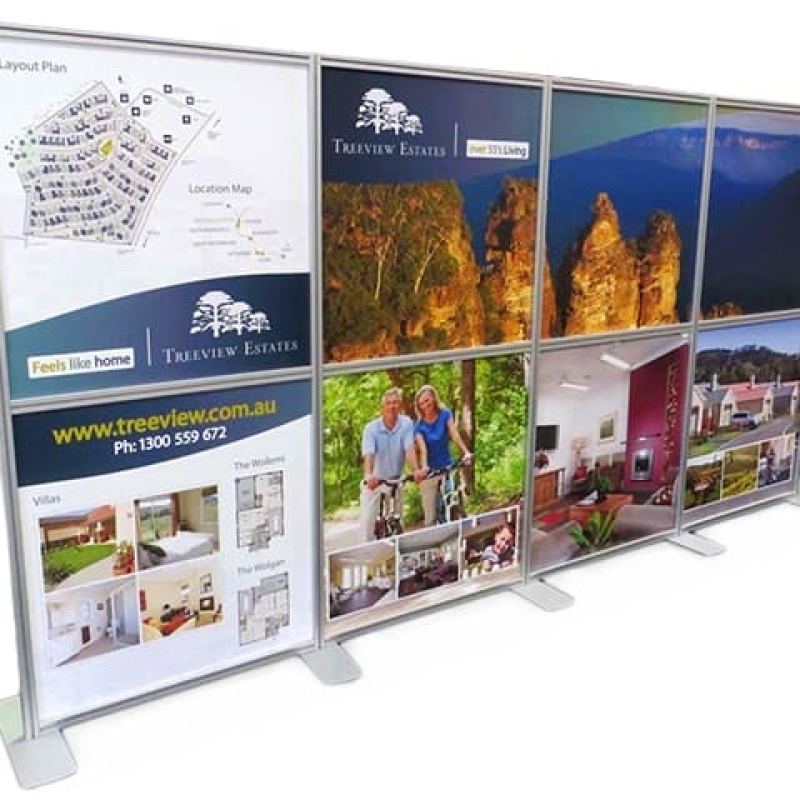 Art display boards used in council foyer display - Displays2Go