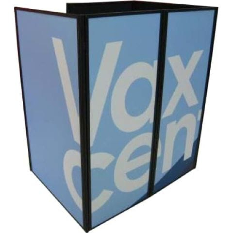 Panel displays configured into a shopping centre display booth - Displays2Go