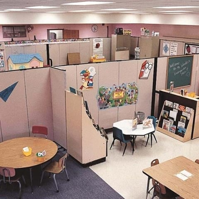 Foldaway room dividing screen on castors - Displays2Go