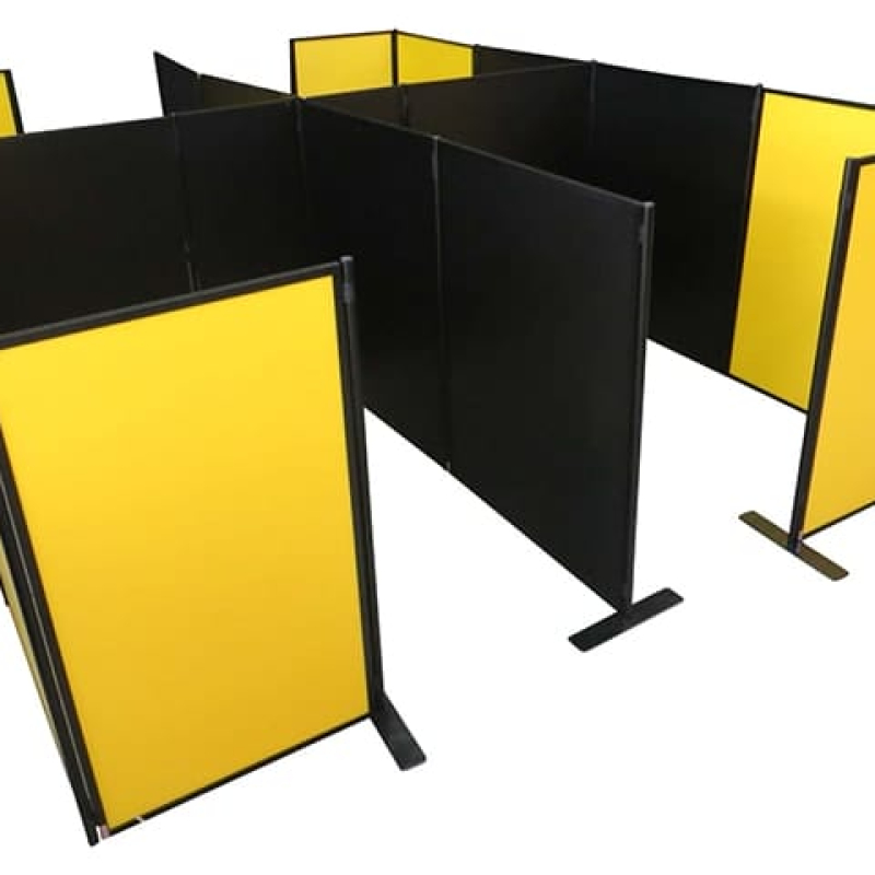 Exhibition booth hire kit, including customise yellow panels - Displays2Go
