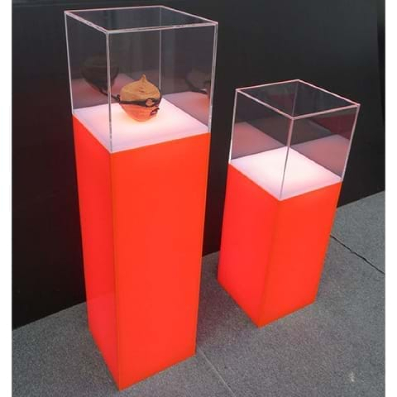 Acrylic display plinths with coloured internal lighting - Displays2Go