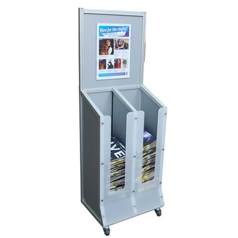 Magazine rack on wheels - Displays2Go