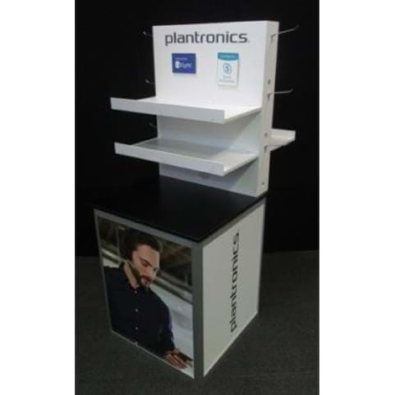 Portable listening station for headphones - Displays2Go