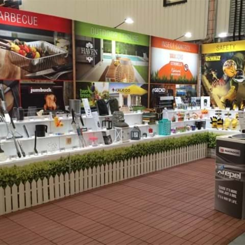Custom portable shelving modules positioned side-by-side to make up large structure - Displays2Go