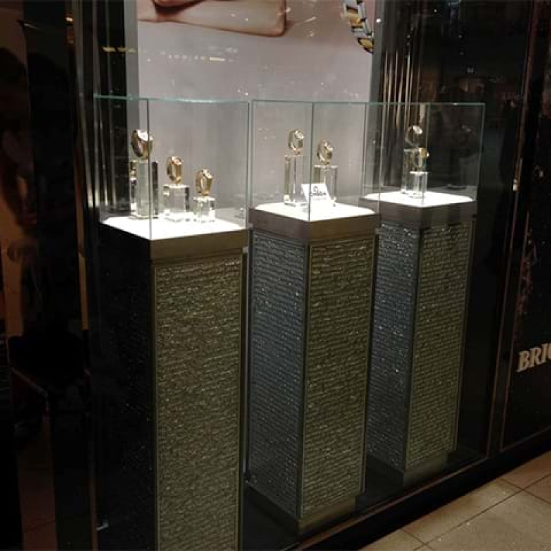 Glass display cabinet on top of a plinth - Displays2Go