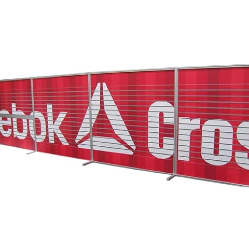 Portable slatwall display in use - Displays2Go