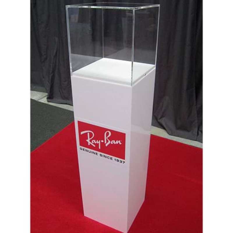 Glass display cabinet on top of a plinth - Displays2Go