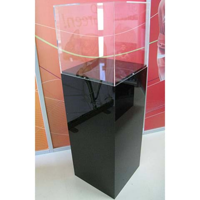 Acrylic display box on top of a plinth - Displays2Go
