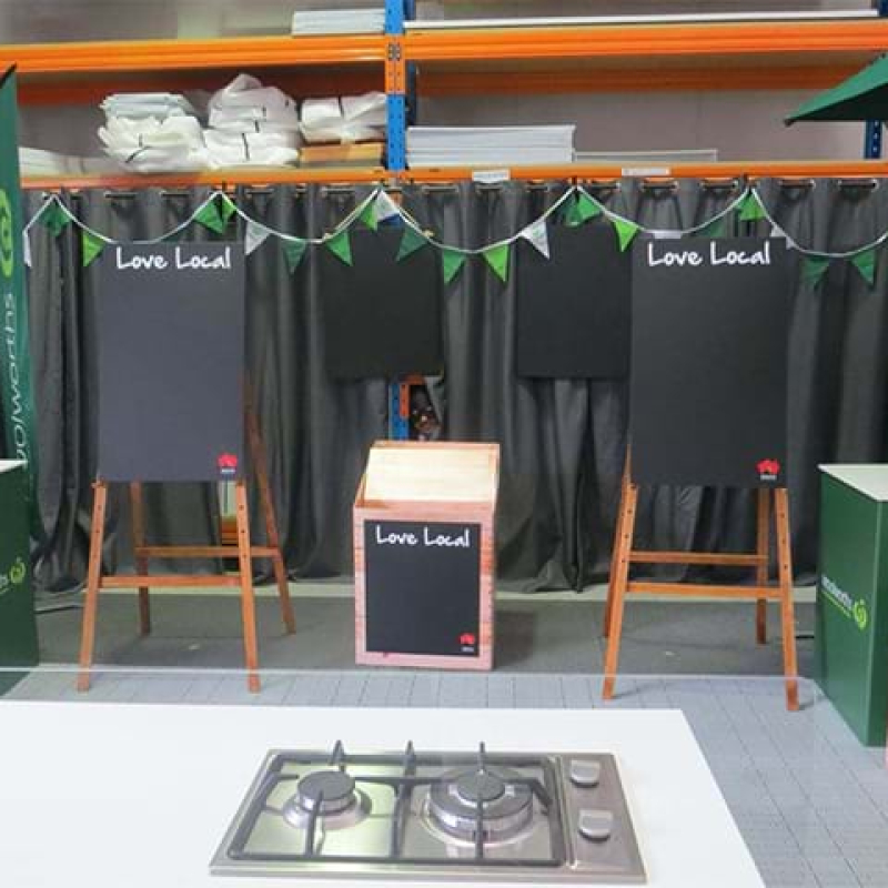 Display easel for Woolworths marquee - Displays2Go
