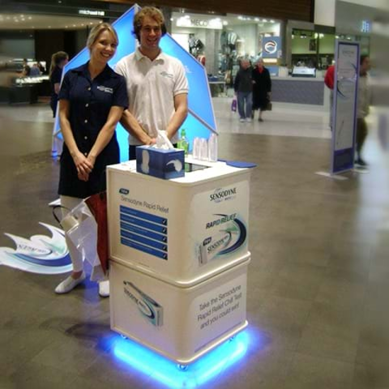 Customised retail display on castors - Displays2Go