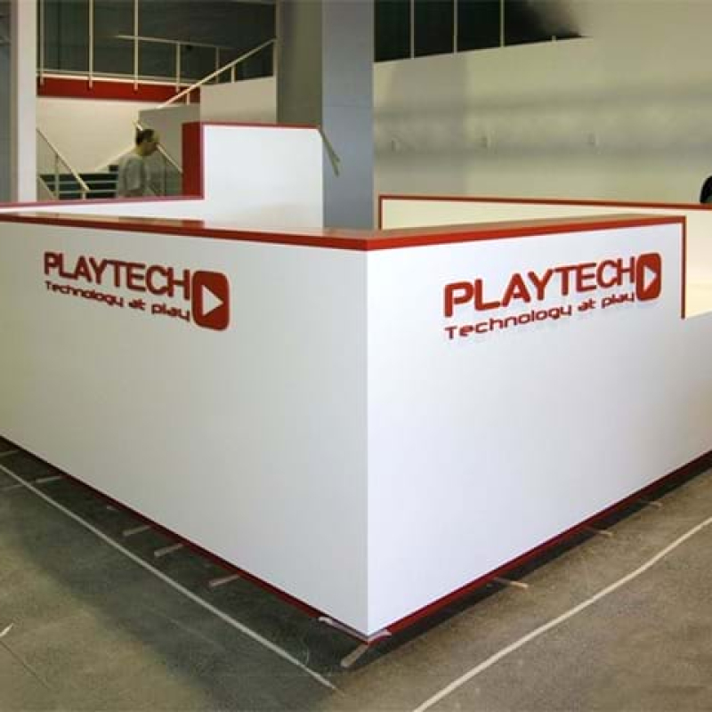 Reception desk with acrylic signage - Displays2Go