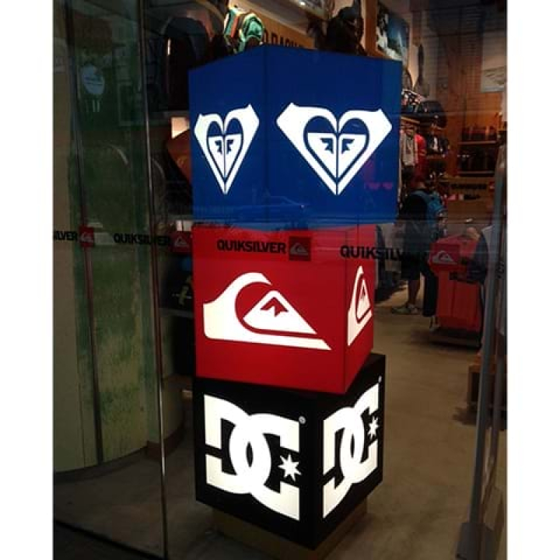 Acrylic plinths with lighting in stack formation - Displays2Go