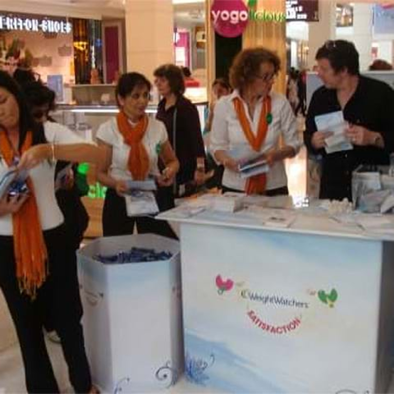 Demo counter with branded top - Displays2Go