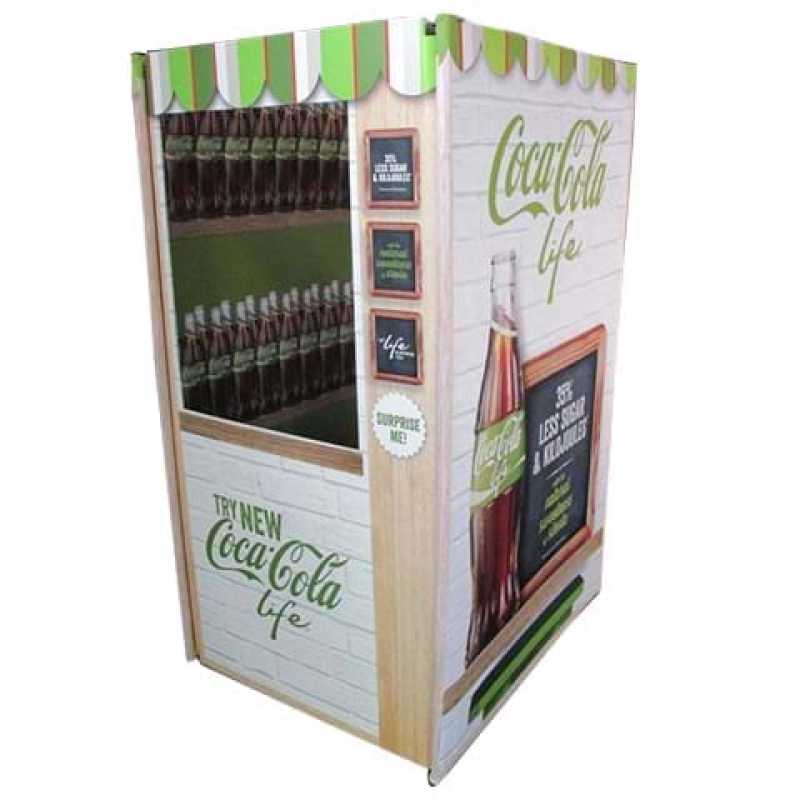 Portable supermarket demo stand made to look like a vending machine - Displays2Go